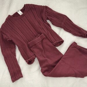 Kids Matching Set in Burgundy